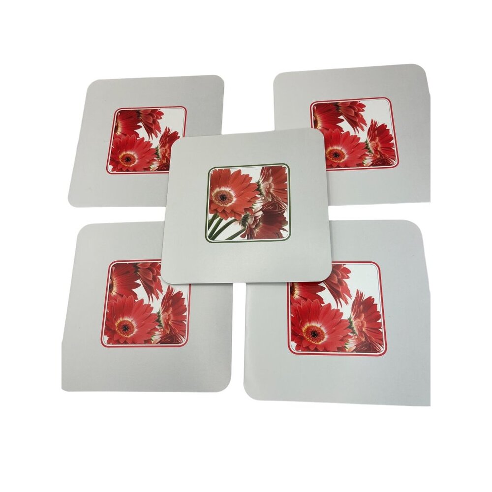 16 Square Cards With Envelopes - Red Gerbera Daisy Design 4L - Picture 3 of 4